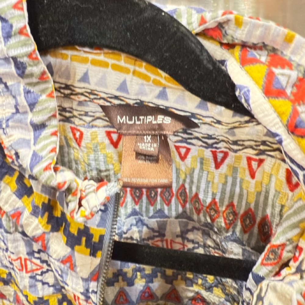 Multiples Multicolor Geometric Utility Shirt/Jacket - Picture 4 of 16